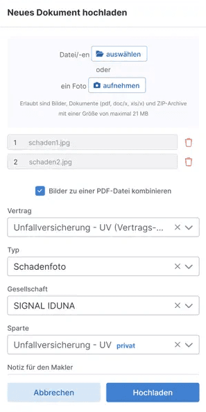 Finanzmanager App – Dokumente